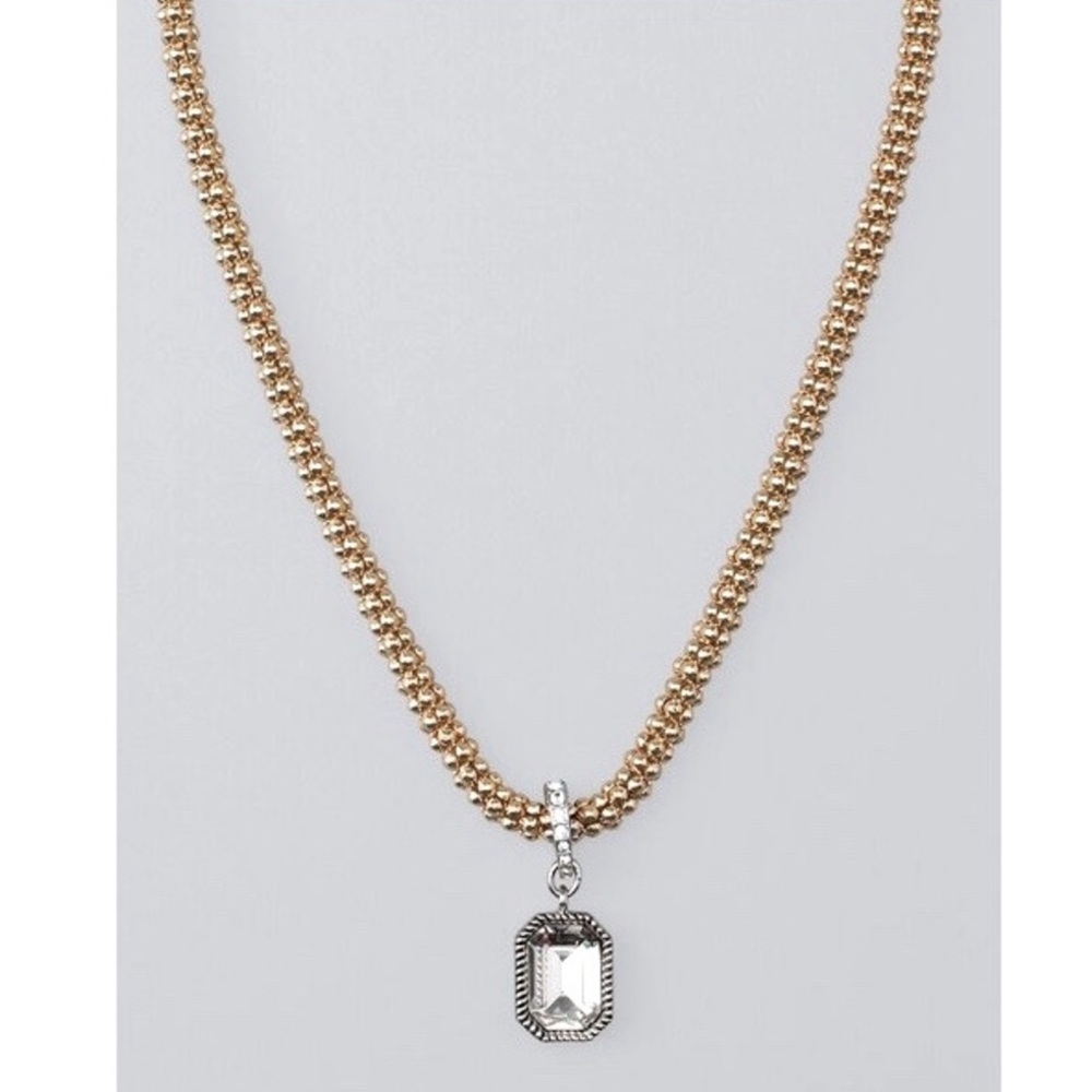 WHBM BEADED CHAIN NECKLACE SWAROVSKI PENDANT